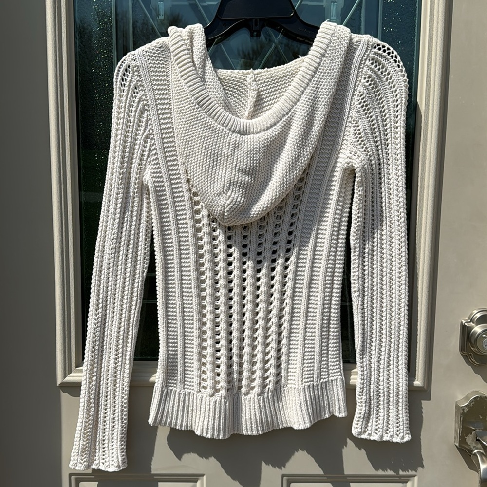 American eagle crochet hoodie tan size XS - Picture 3 of 3